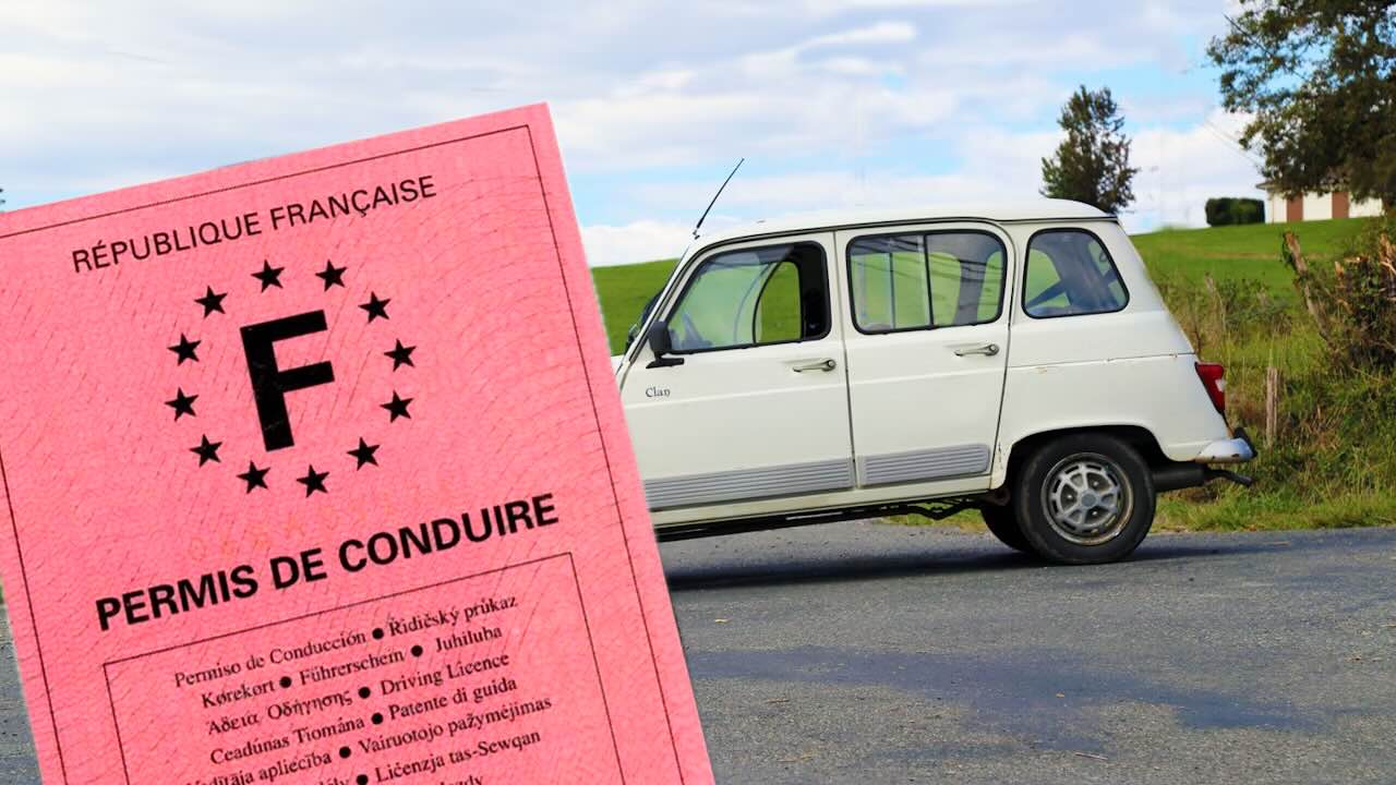 © Permis de conduire rose